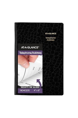 At-a-glance Telefon Ve Adres Defteri, 600+ Giriş, 10,16 X 15,24 Cm, Tasarımcı, Siyah 8040205 103 Ivory