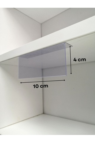 10 Adet Pvc Etiketlik Raf Önü Dik Yapışkanlı 10 x 4 CM Vitrin Etiket
