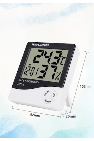 Dijital Oda Termometre Sıcaklık Ve Nem Ölçer Masa Saati Alarm Pil Dahil