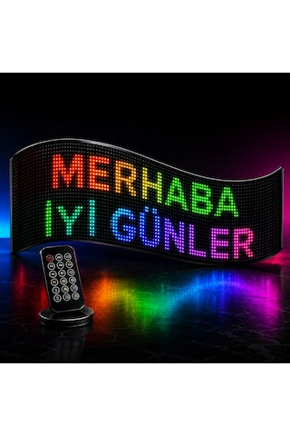 Cata Ct-4569 Rgb Led Matrix Ekran 20x80 Piksel Kumandalı Esnek Dijital Yazı Ve Animasyon Paneli Renkli