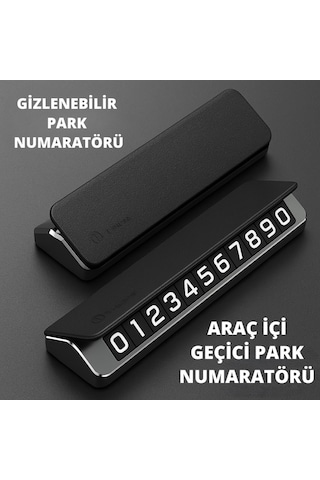 Polham Deri Ve Metal Araç İçi Geçici Park Telefon Numaratörü, Gizlenebilir Numaratör, Manyetik Numaralı 1 Adet