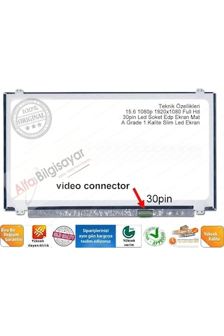Ltn156At33 Uyumlu Full Hd 1080P Ekran Lcd Panel 15.6 30 Pin Slim