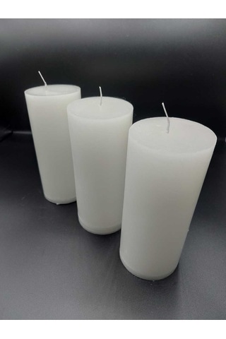 Soya Parafinli Beyaz 1 Adet 160-170 Saat Yanma Süreli Çap:7 Cm Boy:25 Silindir Blok Mum Beyaz Beyaz