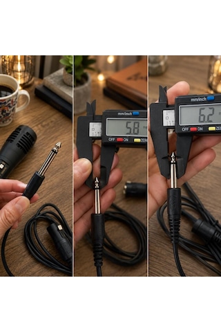 Kablolu Dinamik Mikrofon 6.3 Mm Jacklı El Mikrofonu 195 Cm Kablolu Karaoke Amfi Mikrofonu