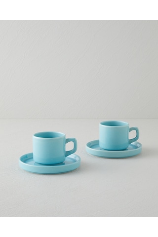 English Home Coastal Bliss Seramik 4 Parça 2 Kişilik Çay Fincanı Takımı 184 Ml Açık Mavi Açık Mavi
