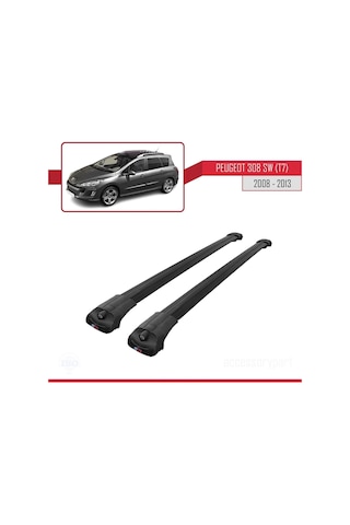 Peugeot 308 Sw T7 2008-2013 Arası İle Uyumlu Ace-1 Ara Atkı Tavan Barı Siyah