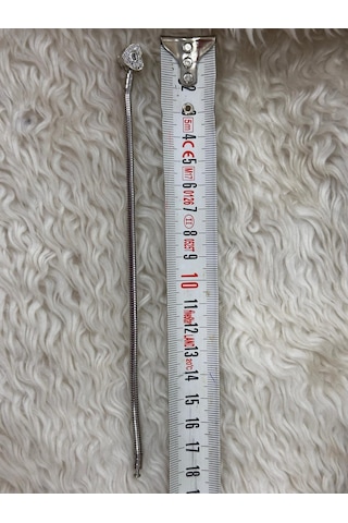 Premium Gümüş Renk Parlak Ve Modern Taş Detaylı Kalp Charm 316l Çelik Bileklik 18cm