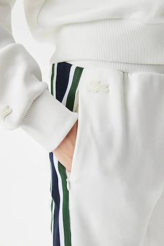 Lacoste Women's Joggers Slim Fit Renk Bloklu Organik Pamuk Kadın Eşofman Altı Beyaz