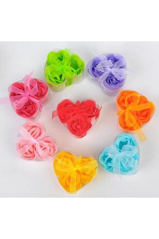Büro Ev Ofis Hediyesi İçin Mini Kalp Kutulu Gül Motif Sabun