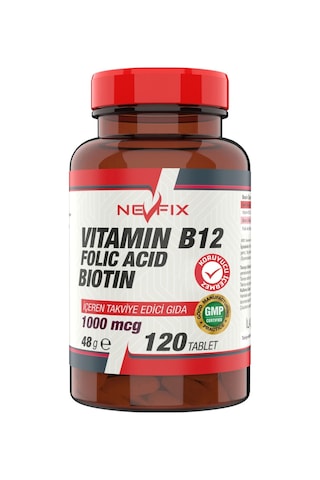 Nevfix Vitamin B12 Folic Acid Biotin 120 Tablet