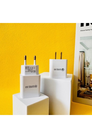 Geeksen Siyah 5v3a 18w Qc3.0 Hızlı Şarj Cihazı, Akıllı Telefon Ve Güzellik Aleti İçin Avrupa Standartlı Adaptör