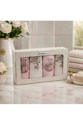 Özdilek 4 Lü Mutfak Havlusu 30x60 Cm %100 Pamuk Nakışlı Set Yumuşak Emici Şık Tasarım 4 Renk
