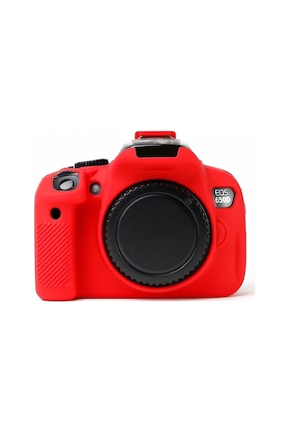 Butu Canon Eos 700d / 650d / 600d Yumuşak Silikon Kılıf Koruyucu Kapak Çizilmez Kamera Çantası - Kırmızı