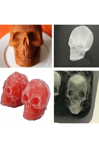 Cbtx Kafatası Kuru Kafa Silikon Yaratıcı Buz Kalıbı Siyah