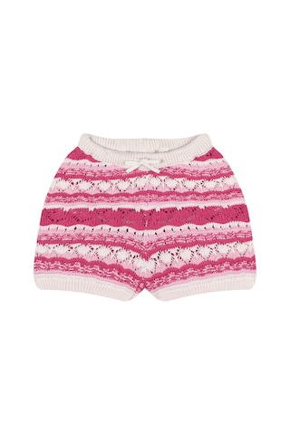 Antebies Pembe Jakarlı Triko Şortlu Set