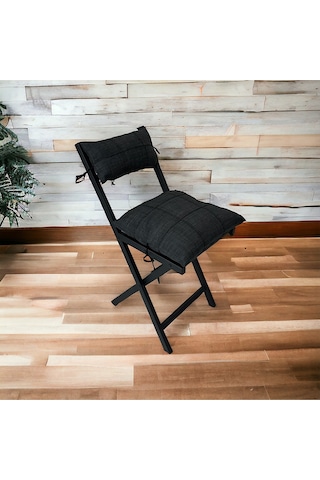 Modern Style Home Bahçe - Balkon, Iç Ve Dış Mekan Katlanır Metal Sandalye 4 Adet Antrasit
