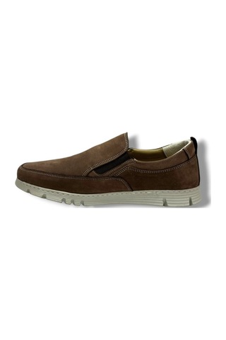 Master 1721-26 Hakiki Nubuk Deri Casual Lastikli Erkek Ayakkabı Vizon