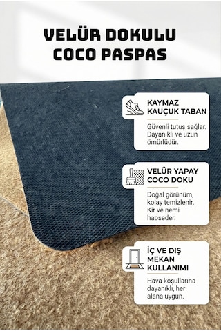 Valerine Life Eczane Logolu Coco Görünüm Kaymaz Hoş Geldiniz İşyeri Koko Kapı Önü Paspası 50x90cm Kahverengi