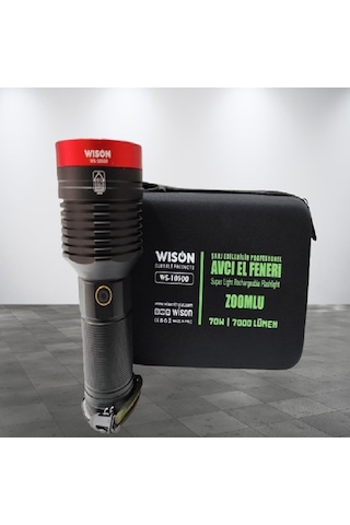 Wıson Ws-10500 70w 7000 Lümen Zoomlu Profesyonel El Feneri Siyah