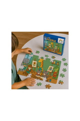 Sanat Sınıfı Mini Puzzle 40 Parça 3-7 Yaş Eğitici Çocuk Puzzle Yapboz