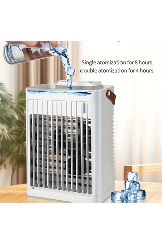 Motion003 Usb İle Çalışan Beyaz Masaüstü Soğutucu Fan Nemlendirici 5 Ayarlı 360 Dönebilir Ev Ofis İçin