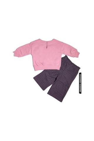 Xo Kids Kız Bebek Kareli Örme Pantolon 6-24 Ay 20525 Gri