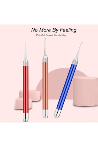 Geeroyoo Aile İçin Led Işıklı Kulak Temizleme Seti - Çocuk Ve Yetişkin Uygun, Alüminyum Ve Paslanmaz Çelik, Mavi, Pil Dahil Değil