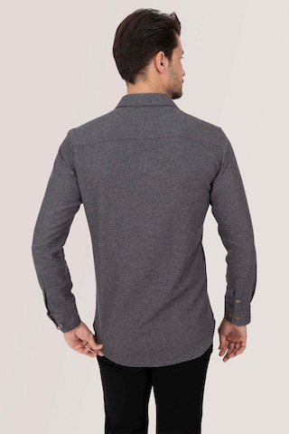 Füme Düz Oduncu Slimfit Erkek Gömlek Yeşil