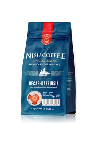 Nish Filtre Kahve Decaf Kafeinsiz 1 Kg Öğütülmüş