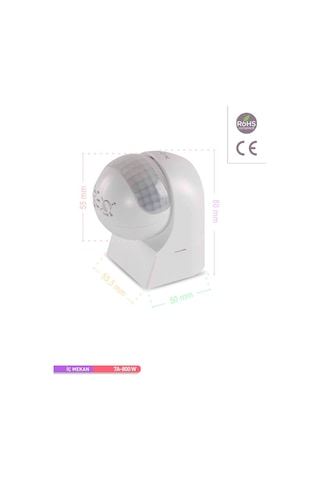 ACK 180 Derece Duvar Tipi Hareket Sensörü 220V