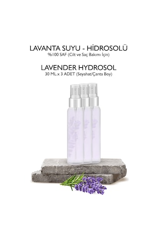 Lavanta Suyu Hidrosol 3 X 30 Ml. Lavender Hydrosol Lavanta Hidrosolü Seyahat/çanta Boy 3'lü