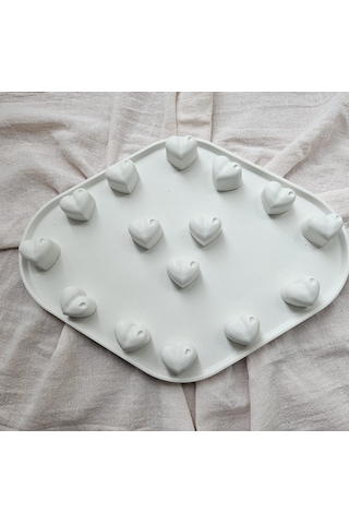 Taşlı Nişan Tepsisi Yüzüklük, Kalp Figürlü, Lavanta Kokulu Dekoratif Tepsi 30x23 Renkli