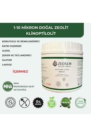 Zeosem Zeolit -Klinoptilolit Mha Ultra Mikronize 1-10 Mikron 300 G