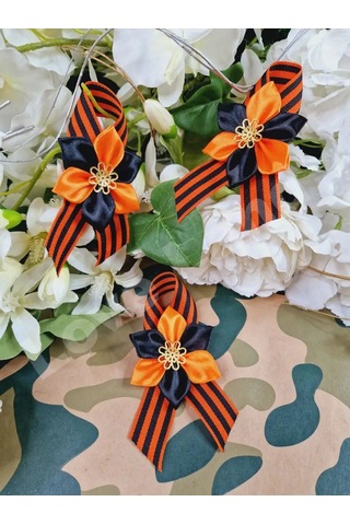 Love Land 9 Mayıs İçin Saint George Şeridi Broş 3 Adet 150559078 Turuncu