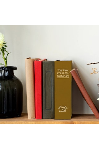 Kitap Şeklinde Gold Büyük Boy Gizli Güvenlik Kitap Görünümlü Hazi