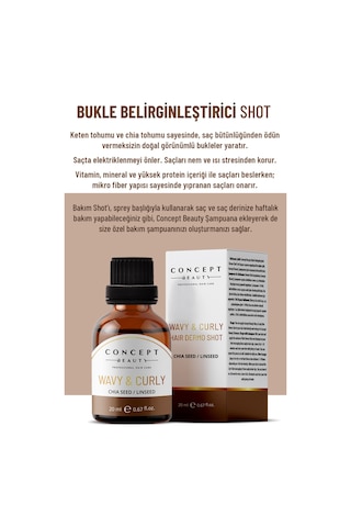 Concept Beauty Bukle Belirginleştirici Dermo Shot Bakım 20 ML Concept Beauty Bukle Belirginleştirici Dermo Shot Bakım 20 ML