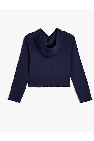 Koton Kapşonlu Sweatshirt Şehir Baskılı Şardonlu Pamuklu Lacivert 5wkg10211ak Lacivert