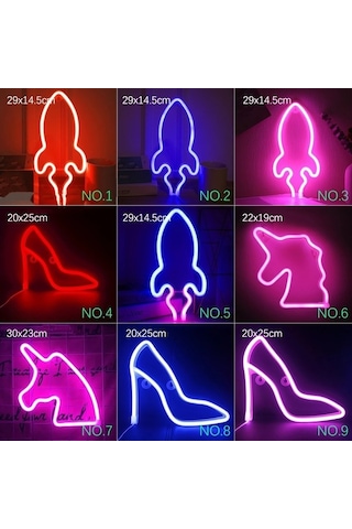 Agoodshop No.2 Tarzı Ben Neon Led Işıklar Burcu Gezegen Flaş Yıldırım Ay Neon Işık Aşk Bulut Neon Ta