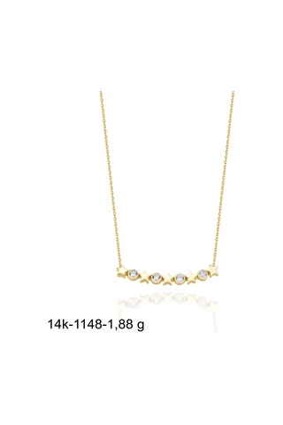 Beş Yıldız Özel Tasarım Çok Şık 14 Ayar Altın Kolye Altın