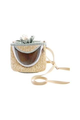 Fosenze Yazın Kuşlar İçin Taşınabilir Nefes Alabilen Çanta Küçük Evcil Hayvan Gezinti Çantası Gümüş