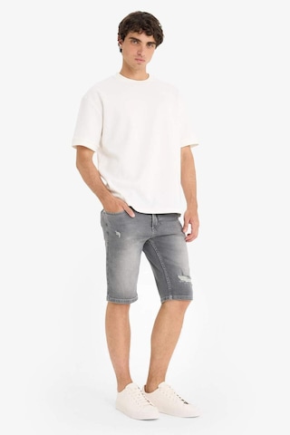 Defacto Slim Fit Dar Kesim Jean Bermuda Şort F4692ax25smnm18 Gri