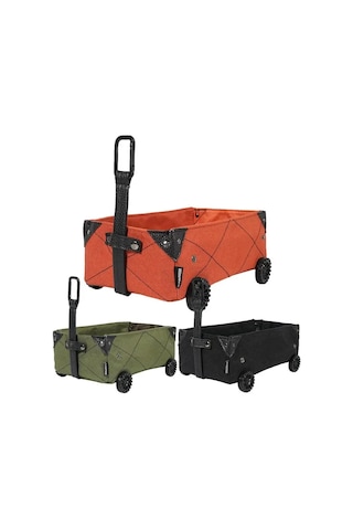 Açık Kamp Katlanır Sepet Mini Katlanabilir Arabası Tekerlekler Açık Kahverengi
