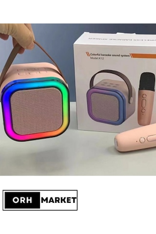 Çift Mikrofonlu Kablosuz Karaoke Bluetooth Rgb Işıklı, Taşınabilir, Usb/sd Destekli Parti Hoparlörü