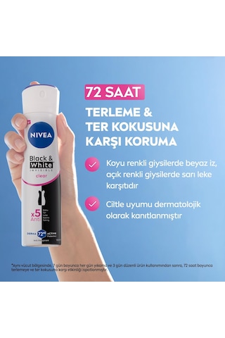 Lexroo Kadın Sprey Deodorant Black&white Invisible Clear 150 Ml 46348805