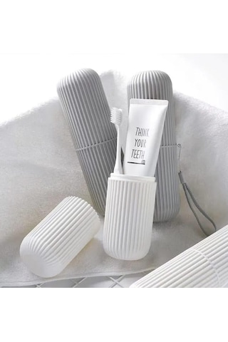 Seyahat Tipi Aksesuar Taşıma Kabı Gözlük Diş Macunu Saklama Kutusu Gri - 1 Adet Gri