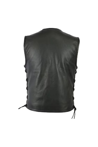 Cooper Hakiki Deri Yelek Yandan Bağcıklı Fermuar Kapamalı