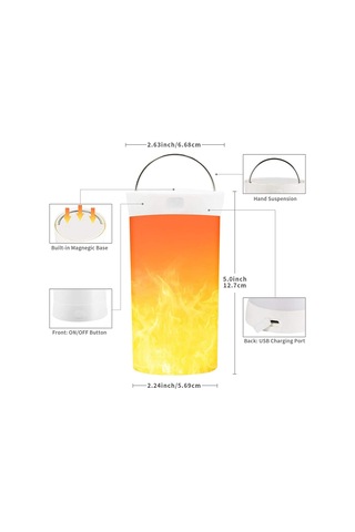 Led Alev Lambası, Usb Şarj Edilebilir Alevli Gece Lambası, Su Geçirmez Diğer