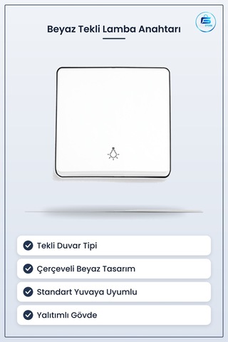 Lamba Anahtarı Çerçeveli Beyaz Tekli Duvar Tipi Ev Ofis Aydınlatm