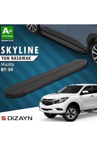 S-dizayn Mazda Bt-50 Pick-up Skyline Siyah Yan Basamak 193 Cm 2006-2012 A+ Kalite