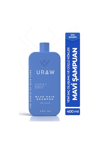 Uraw Biotin Ve Keratin İçeren Dökülme Karşıtı Mavi Şampuan 400 ML